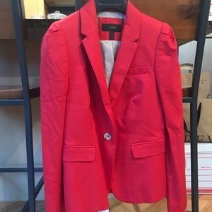 J. Crew Red Puff-sleeve Blazer